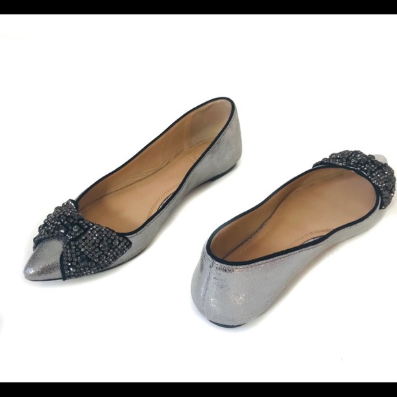 TORY BURCH ‘Vanessa’ Embellished Crystal Bow Flat 5.5 - Picture 12 of 13